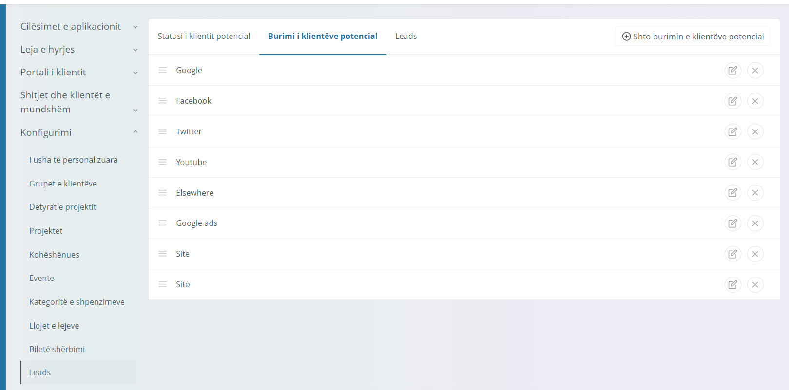 Leads management ALBCRM